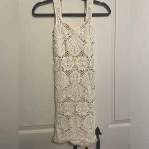Free people ivory stretch lace dress size xsmall